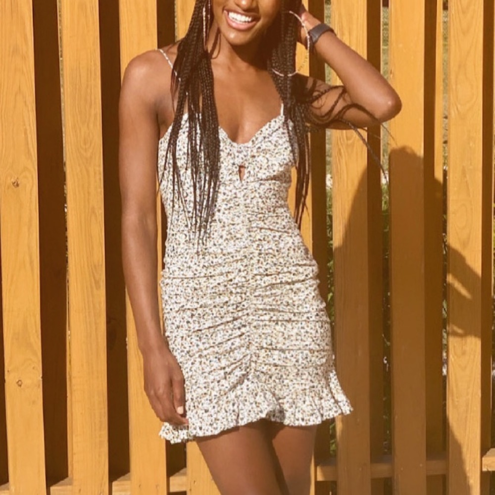 ZARA Ruched Mini Dress